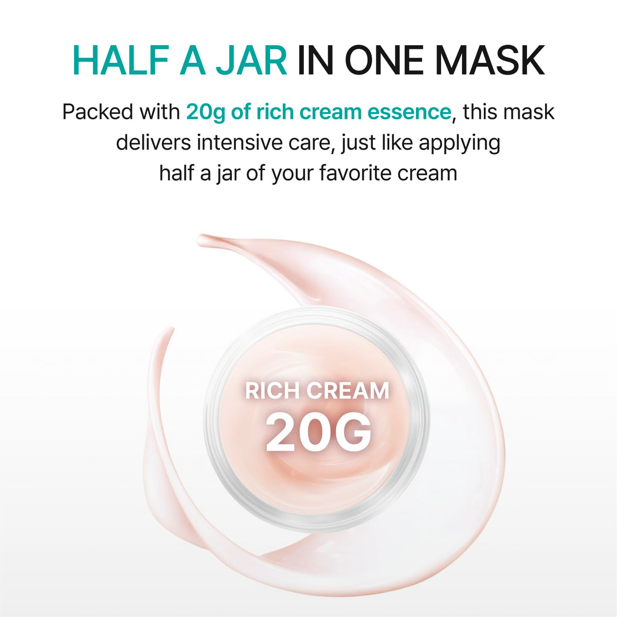 Masque REJURAN ouvert montrant le design dual-sheet
