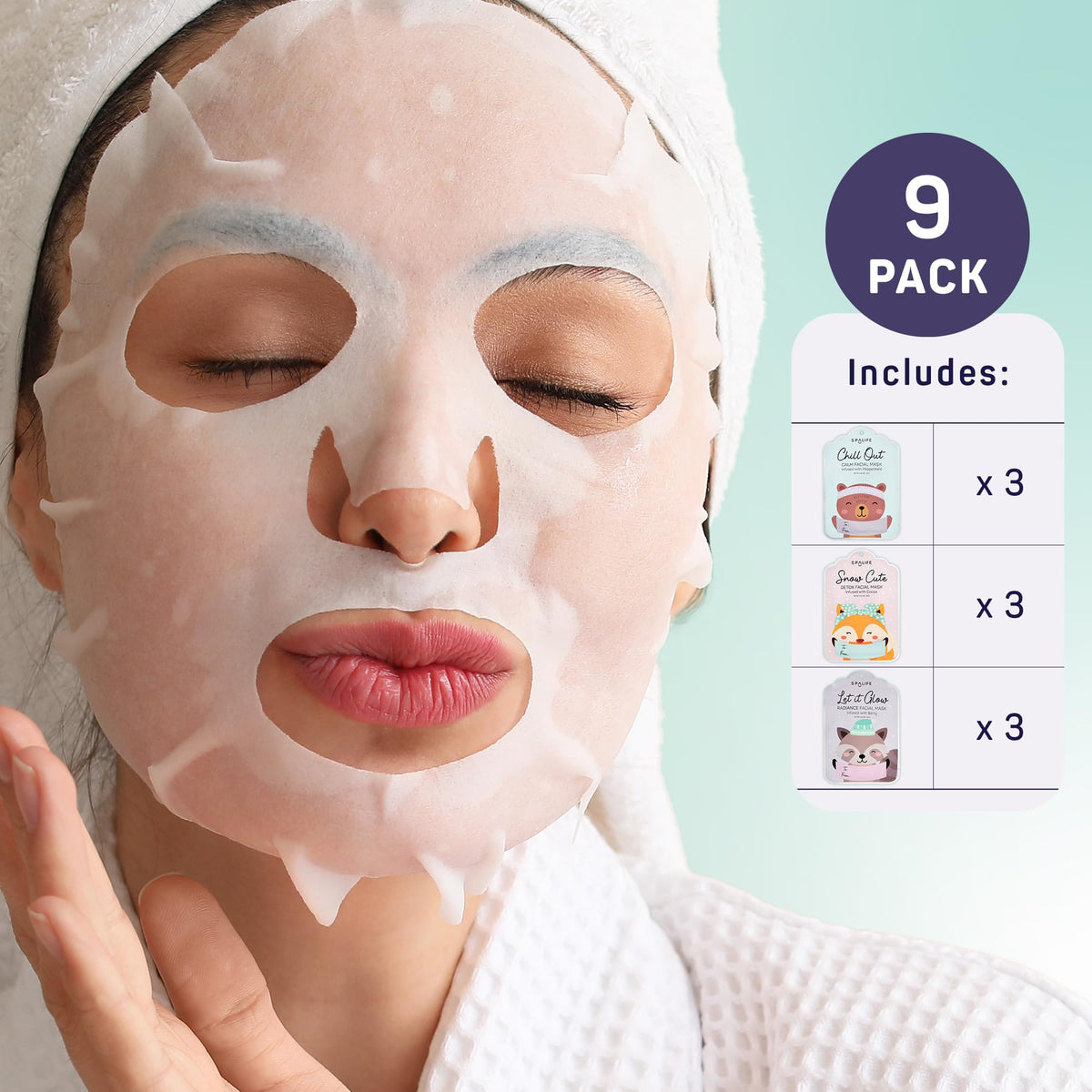 Masque Snow Cute avec cacao et myrtille