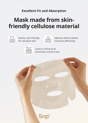 Masque SNP à la texture hydratante sur la peau