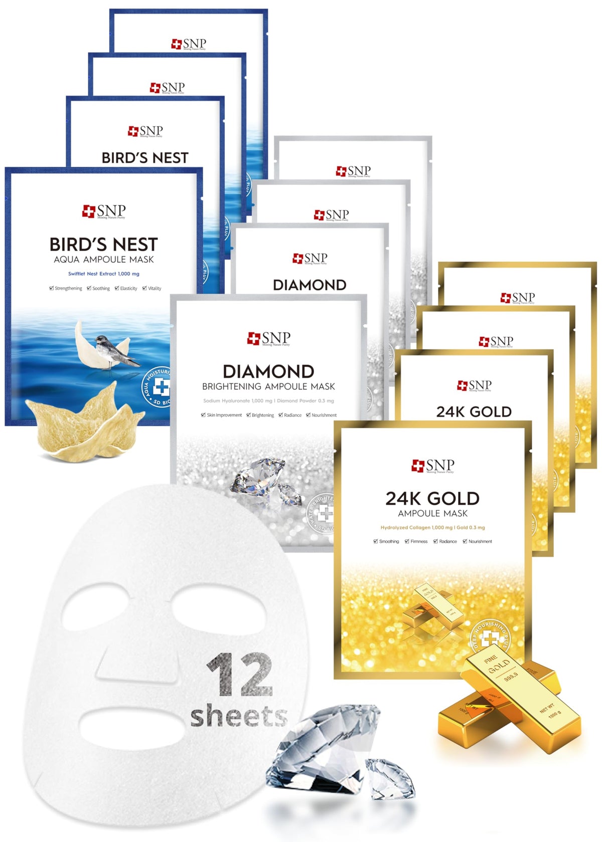 Masque SNP ouvert montrant la feuille en cellulose
