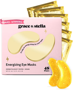 Masque sous les yeux grace & stella, 48 paires, modèle doré, vue de face