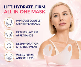 Masque Stylia sur une table avec des produits de beauté.