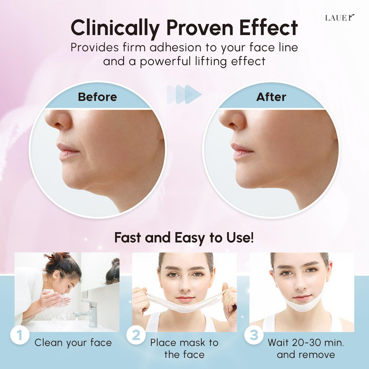 Masque V Lifting LAUER COSMETIC application sur le visage
