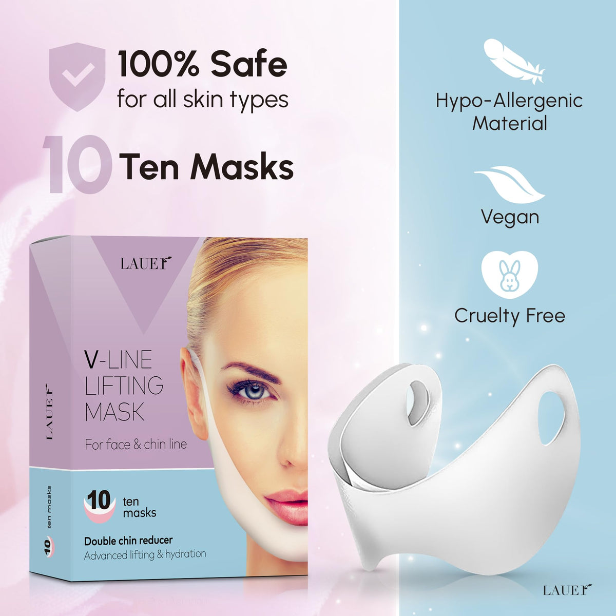 Masque V Lifting LAUER COSMETIC avec ingrédients visibles