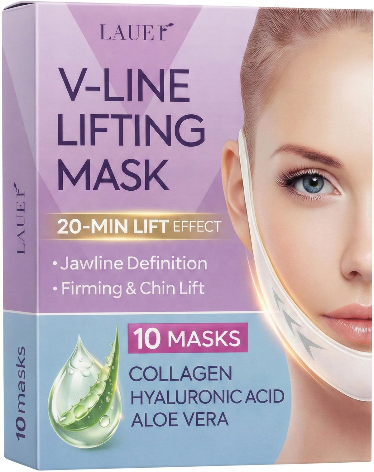 Masque V Lifting LAUER COSMETIC vue avant avec emballage