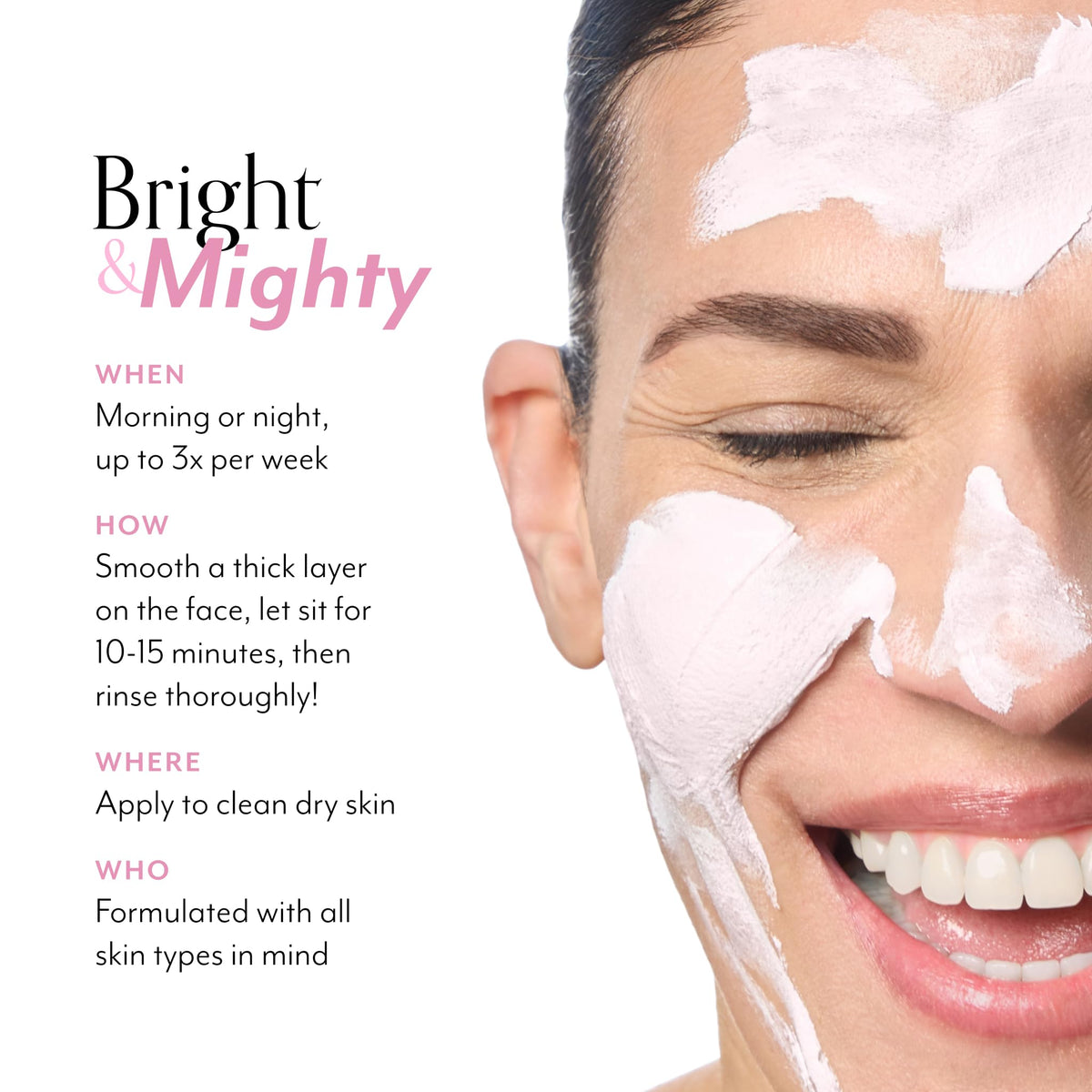 Masque visage Bliss à la guimauve sur une table de salle de bain