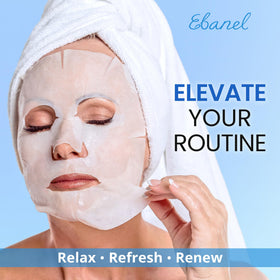 Masque visage Ebanel avec ingrédients naturels autour