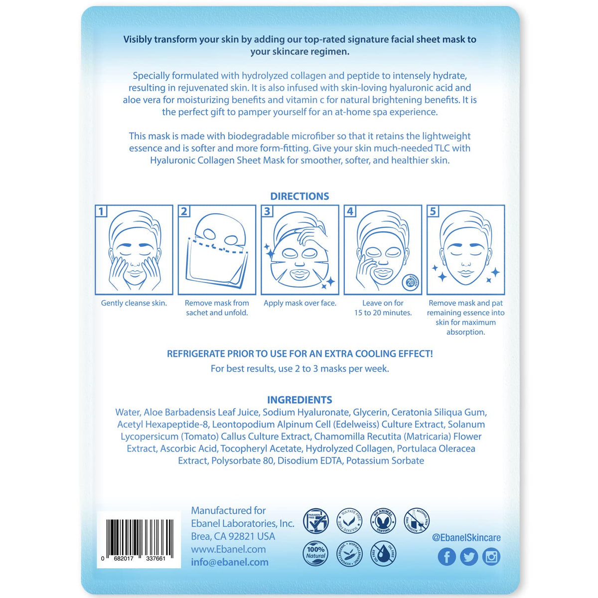 Masque visage Ebanel sur fond neutre
