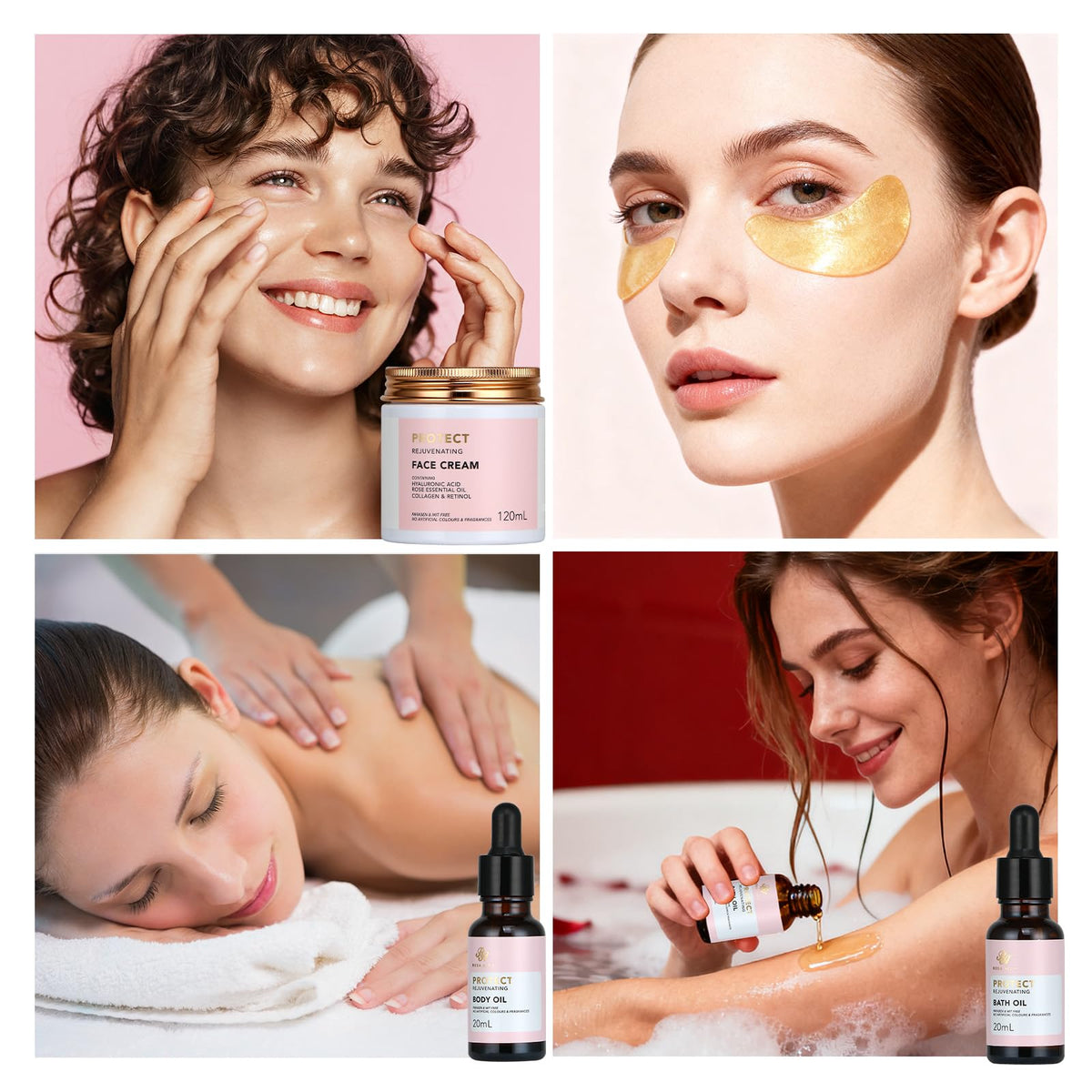 Masques en tissu et sérums dans le coffret RA ROSA ACCA