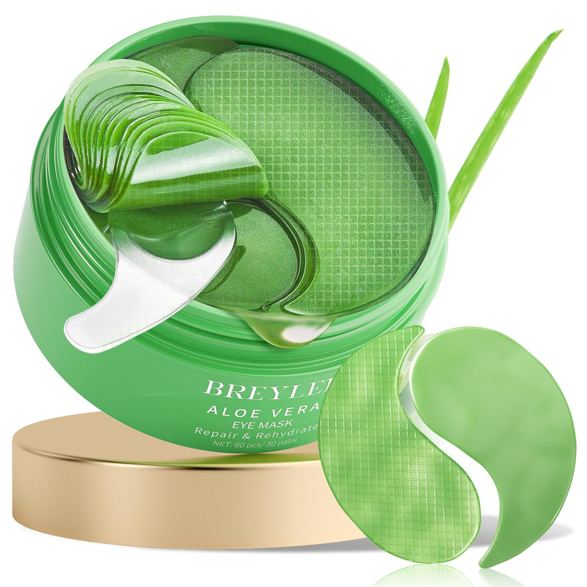 Masques pour les yeux BREYLEE Aloe Vera paquet de 60 pièces