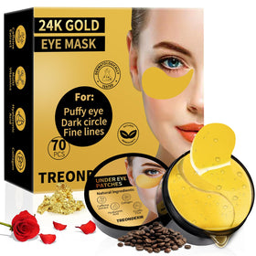 Masques pour les yeux Treondexir en or 24K, paquet de 70 pcs