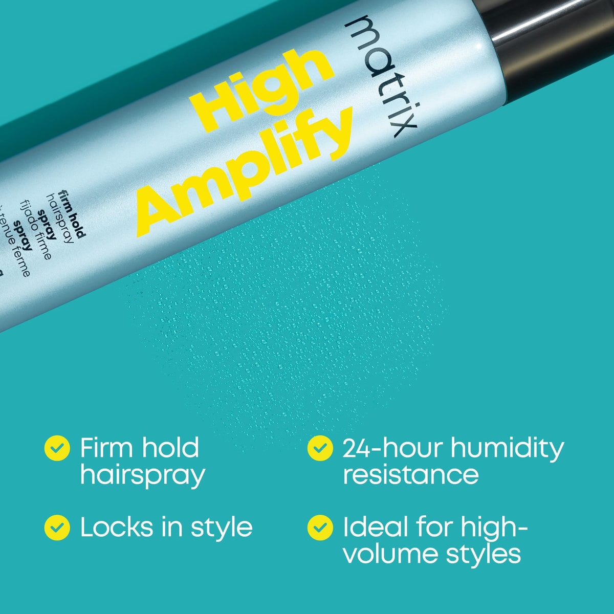 MATRIX High Amplify Hairspray 358g avec texture de produit