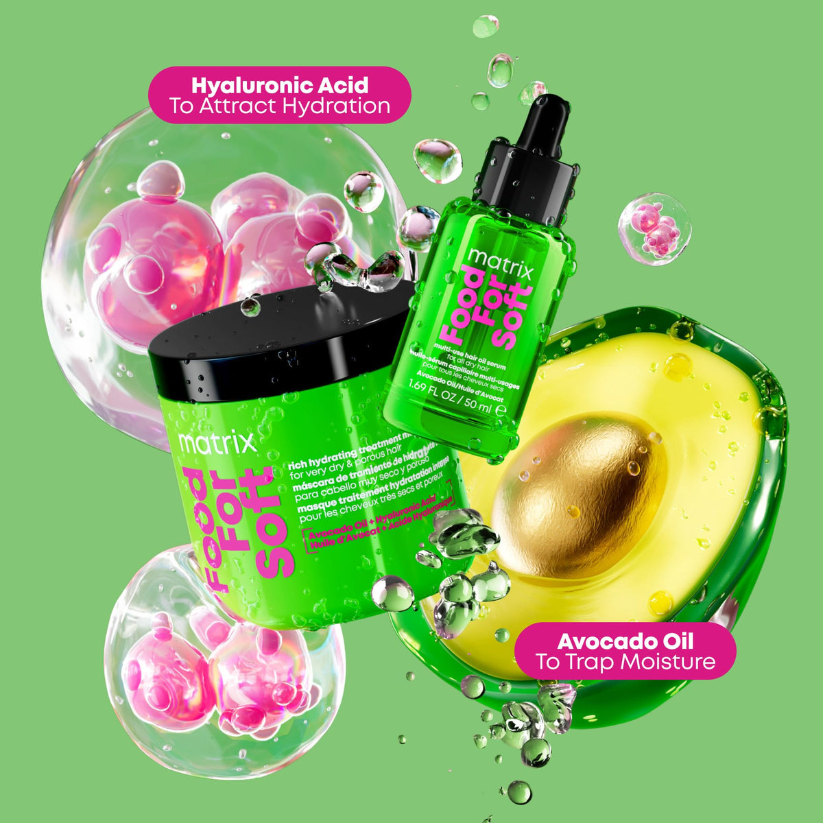 MATRIX Masque Hydratant Nourrissant 472g en application sur cheveux