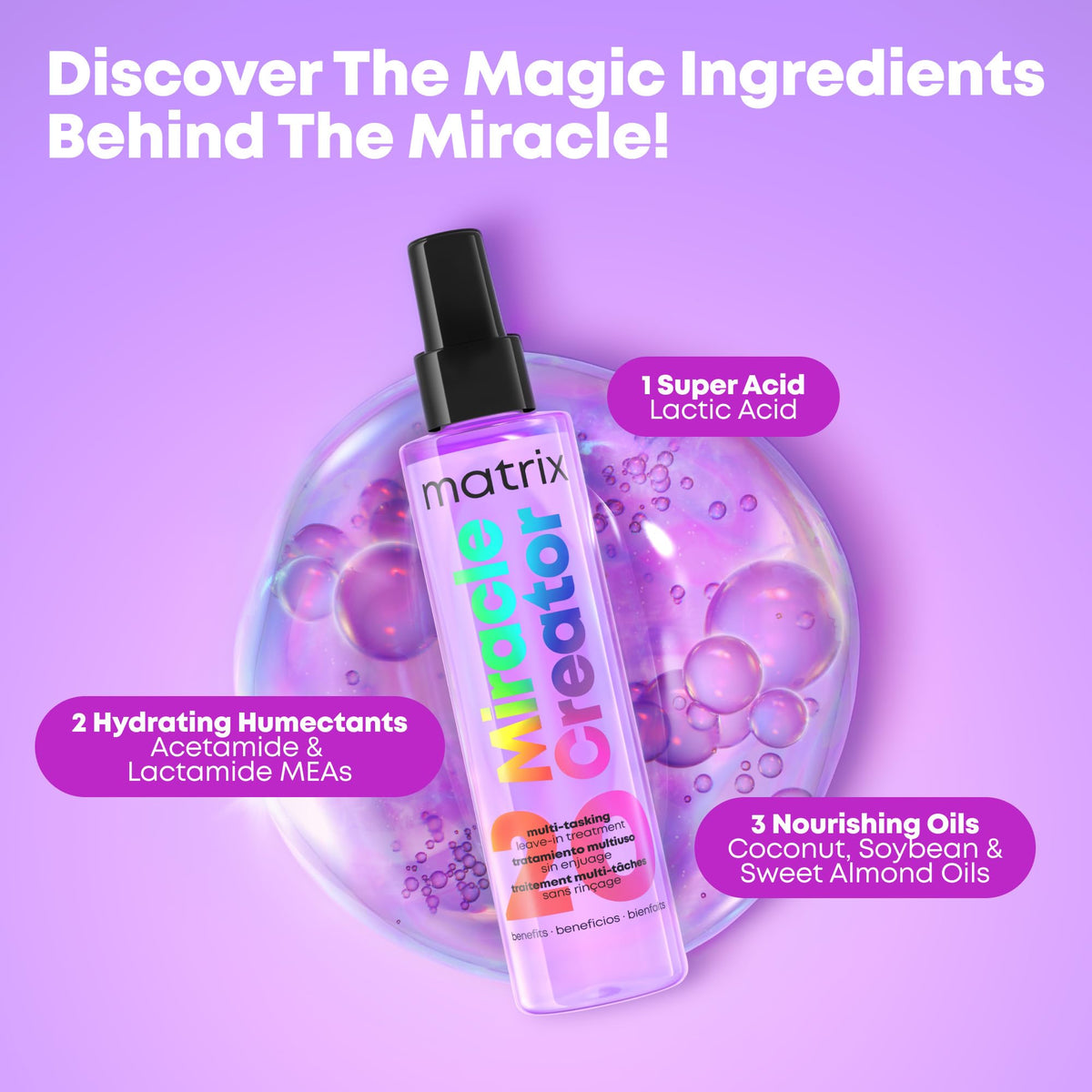 MATRIX Miracle Creator Spray application sur cheveux humides