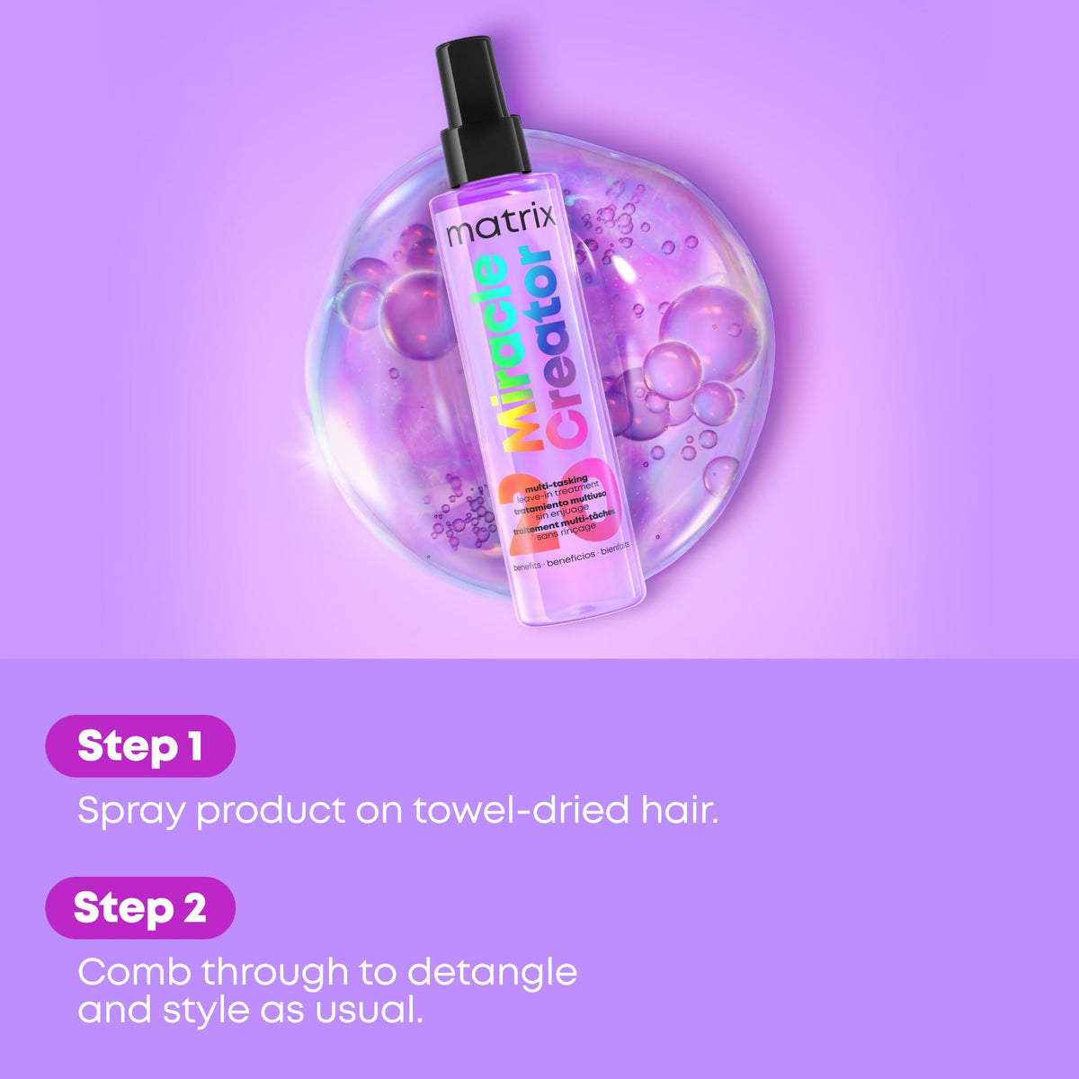 MATRIX Miracle Creator Spray sur fond blanc