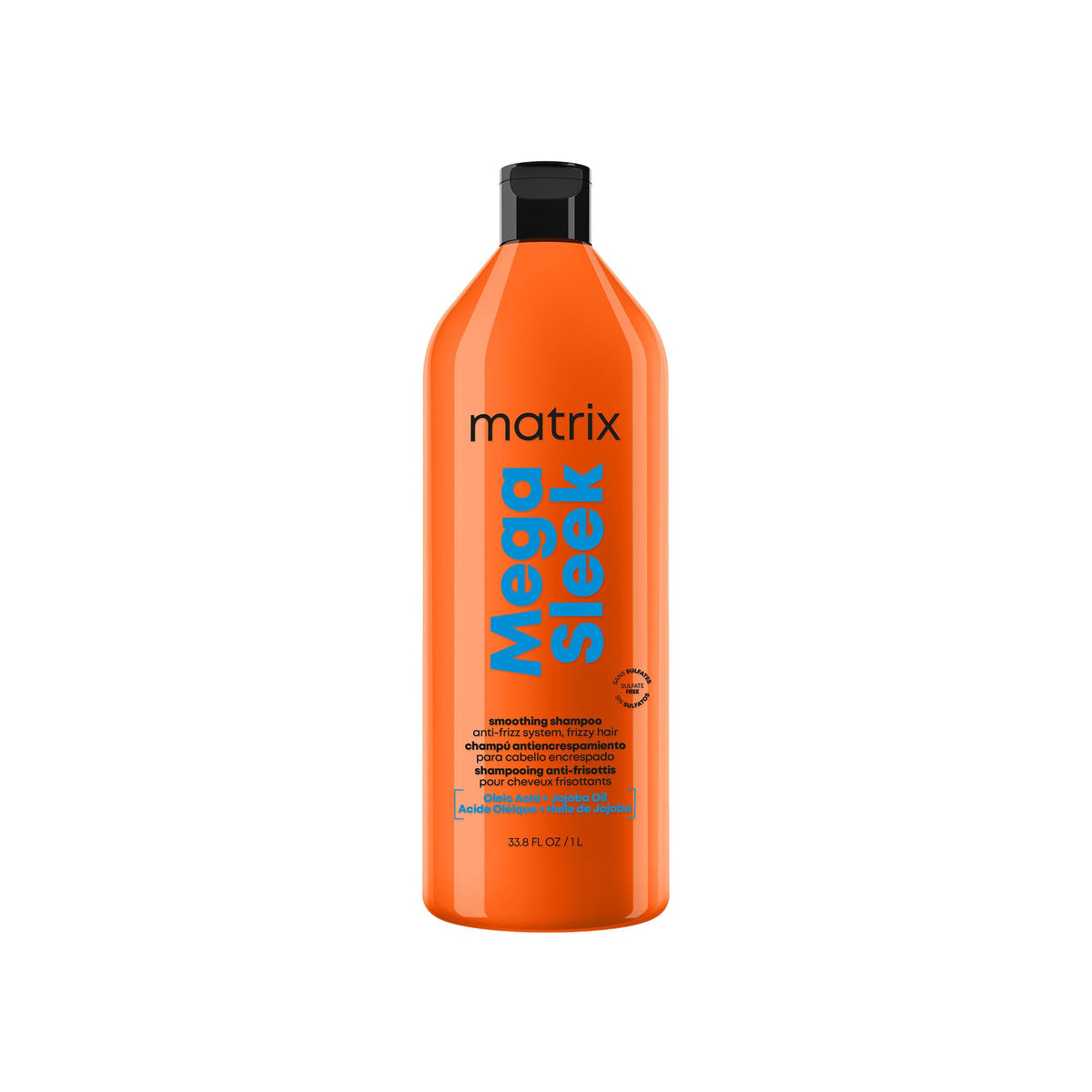 MATRIX Shampoo Mega Sleek 1000ml vue avant avec bouchon noir