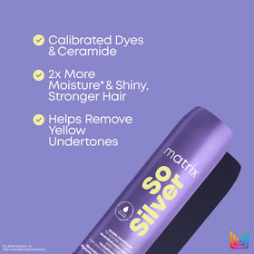 MATRIX So Silver Après-Shampooing Violet application sur cheveux