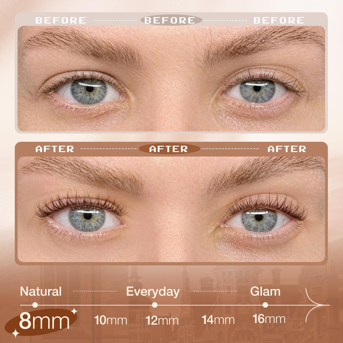 Mavphnee cils postiches bruns 8MM prêts à être appliqués
