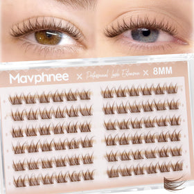 Mavphnee cils postiches bruns 8MM vue avant avec texture douce