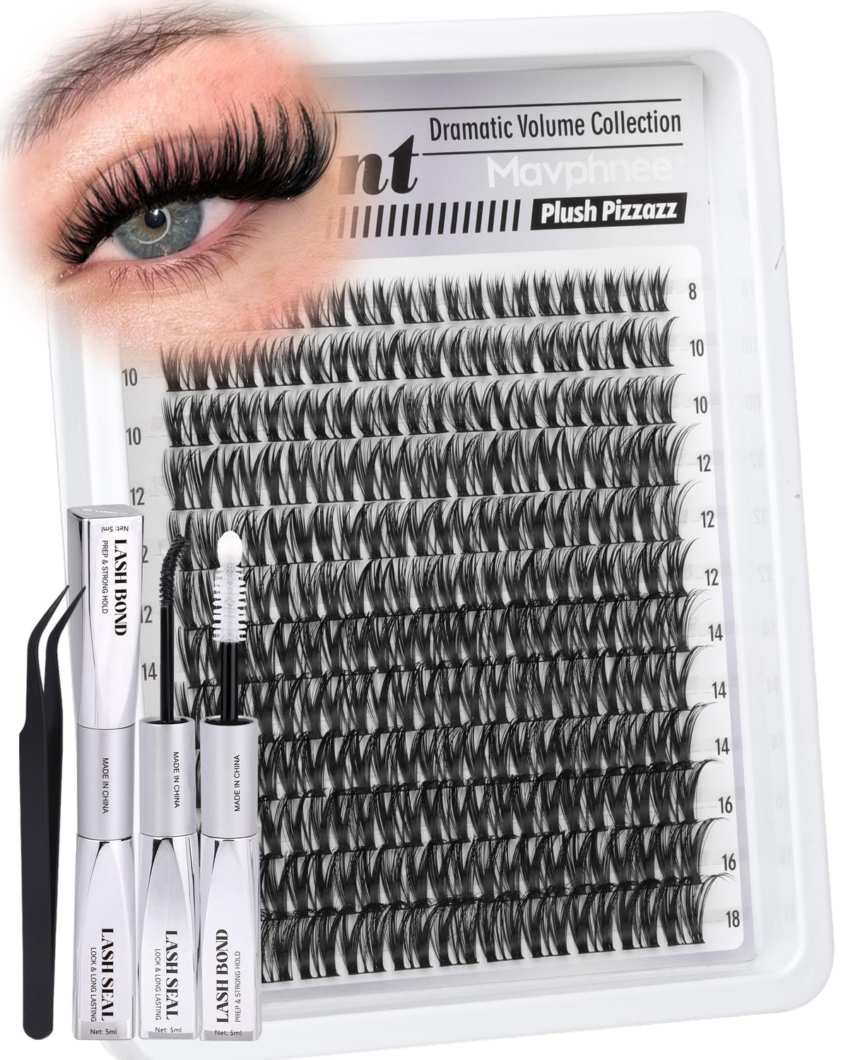 Mavphnee Kit de Cils en Fleurs vue de face avec 132 pièces