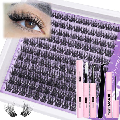 Mavphnee Kit de Cils en Pétales avec 120 cils wispy avant