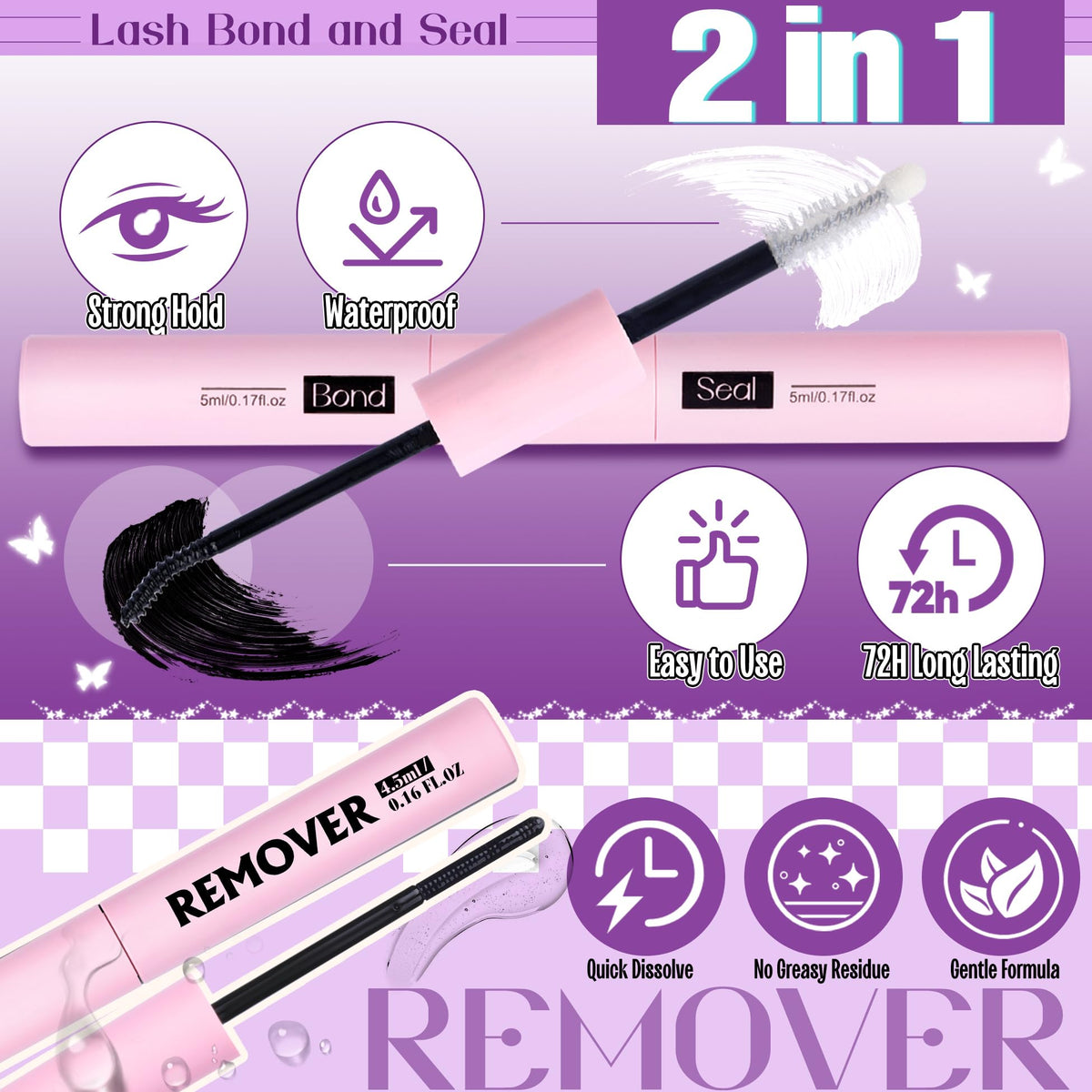 Mavphnee Kit de Cils en Pétales avec vue latérale des cils