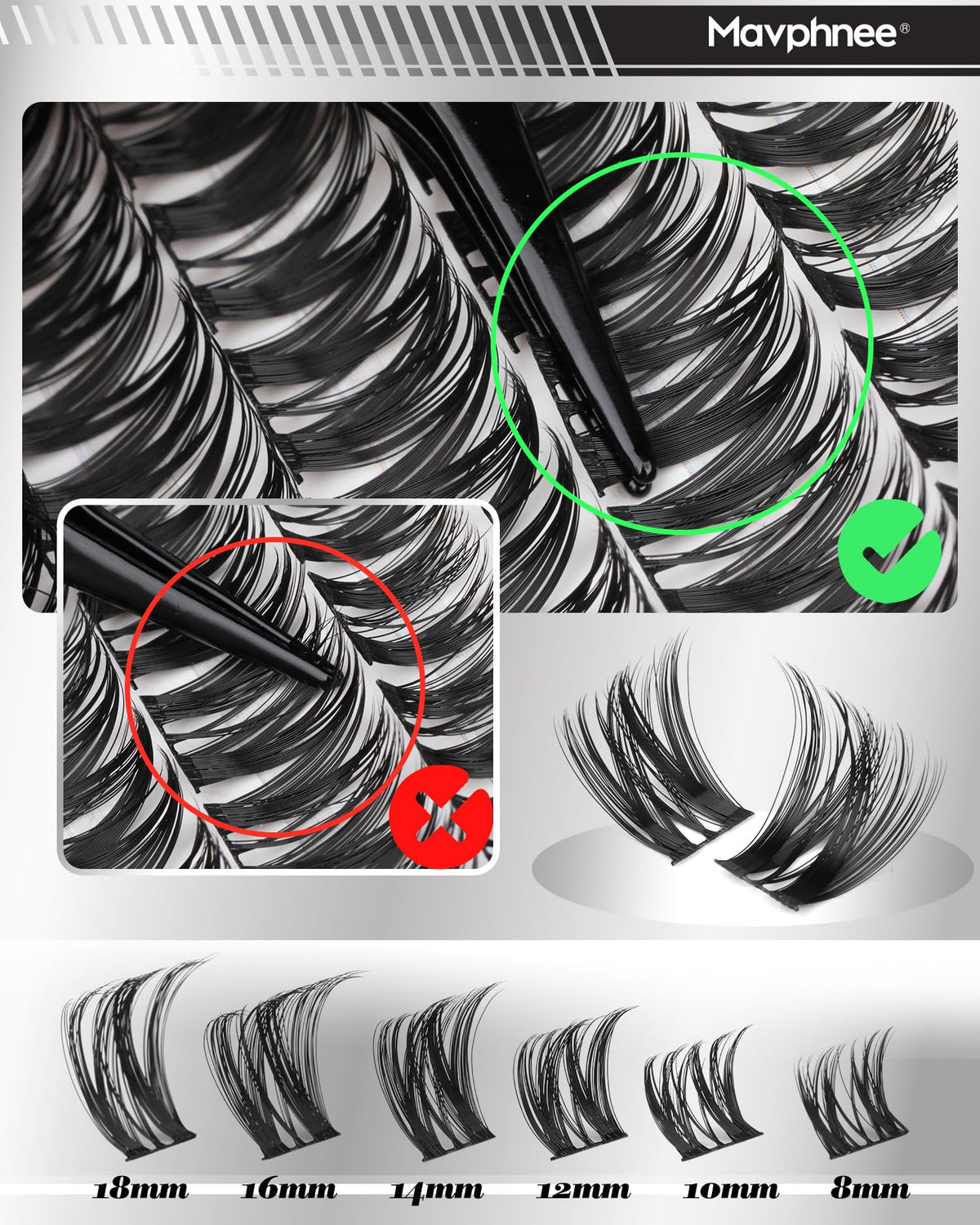 Mavphnee Pince de Précision pour Application des Cils