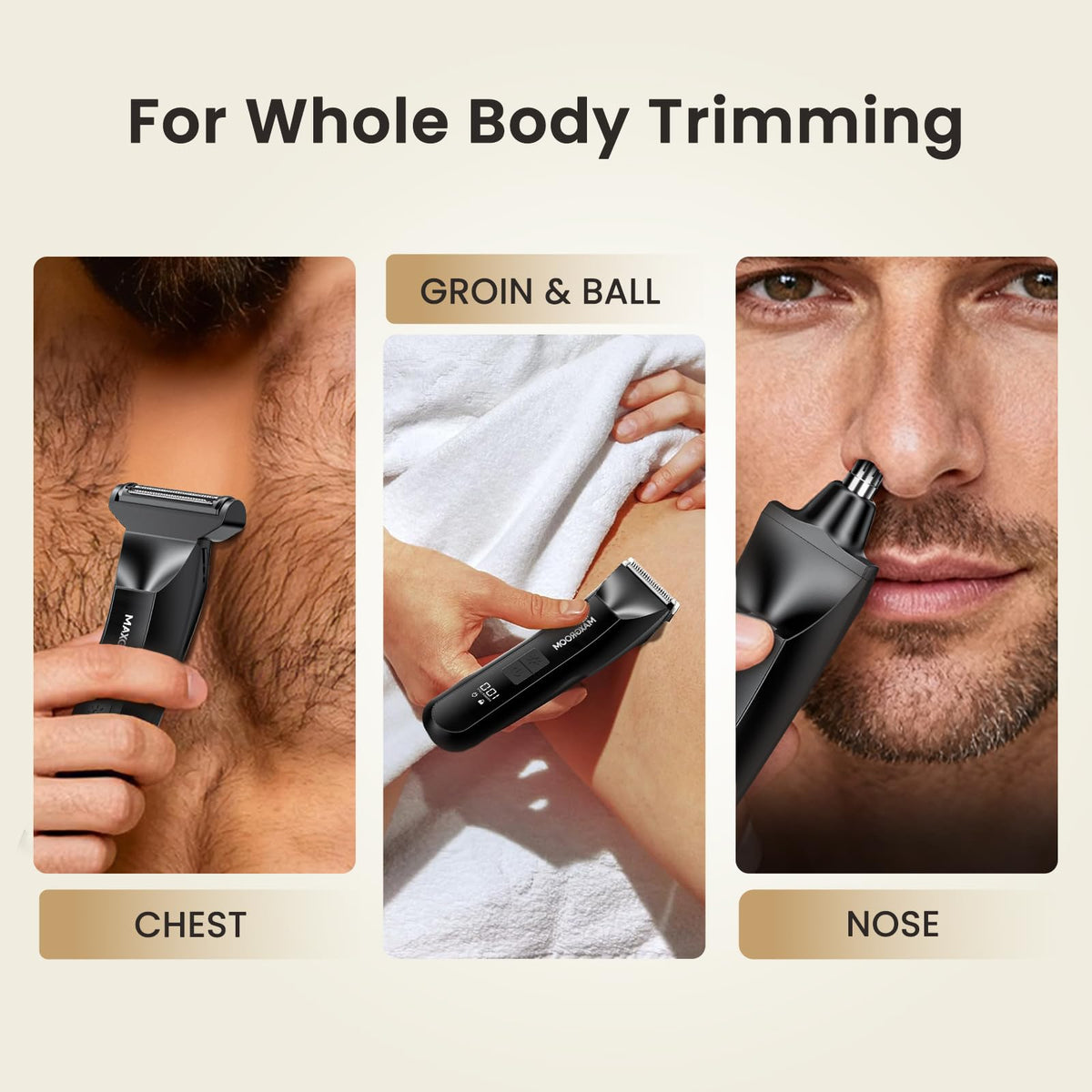 MAXGROOM Tondeuse 3-en-1 vue arrière