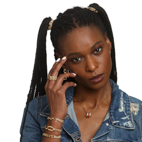 Maya J Bracelet élastique Chaîne Cubane détail