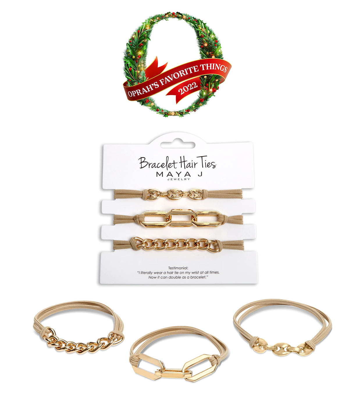 Maya J Bracelet élastique or blanc 14k en situation