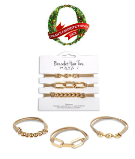 Maya J Bracelet élastique or blanc 14k en situation