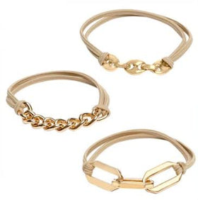 Maya J Bracelet élastique or blanc 14k vue avant