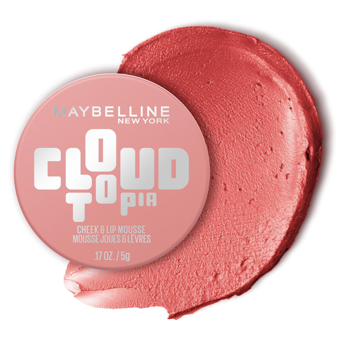 MAYBELLINE Cloudtopia Mousse Blush et Lèvres vue de face, couleur Dreamy Dawn