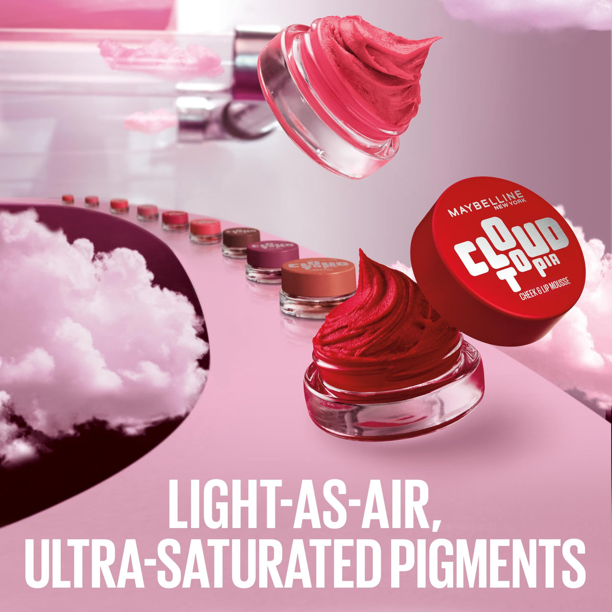 MAYBELLINE Cloudtopia Mousse Blush Twilight Berry application sur joue