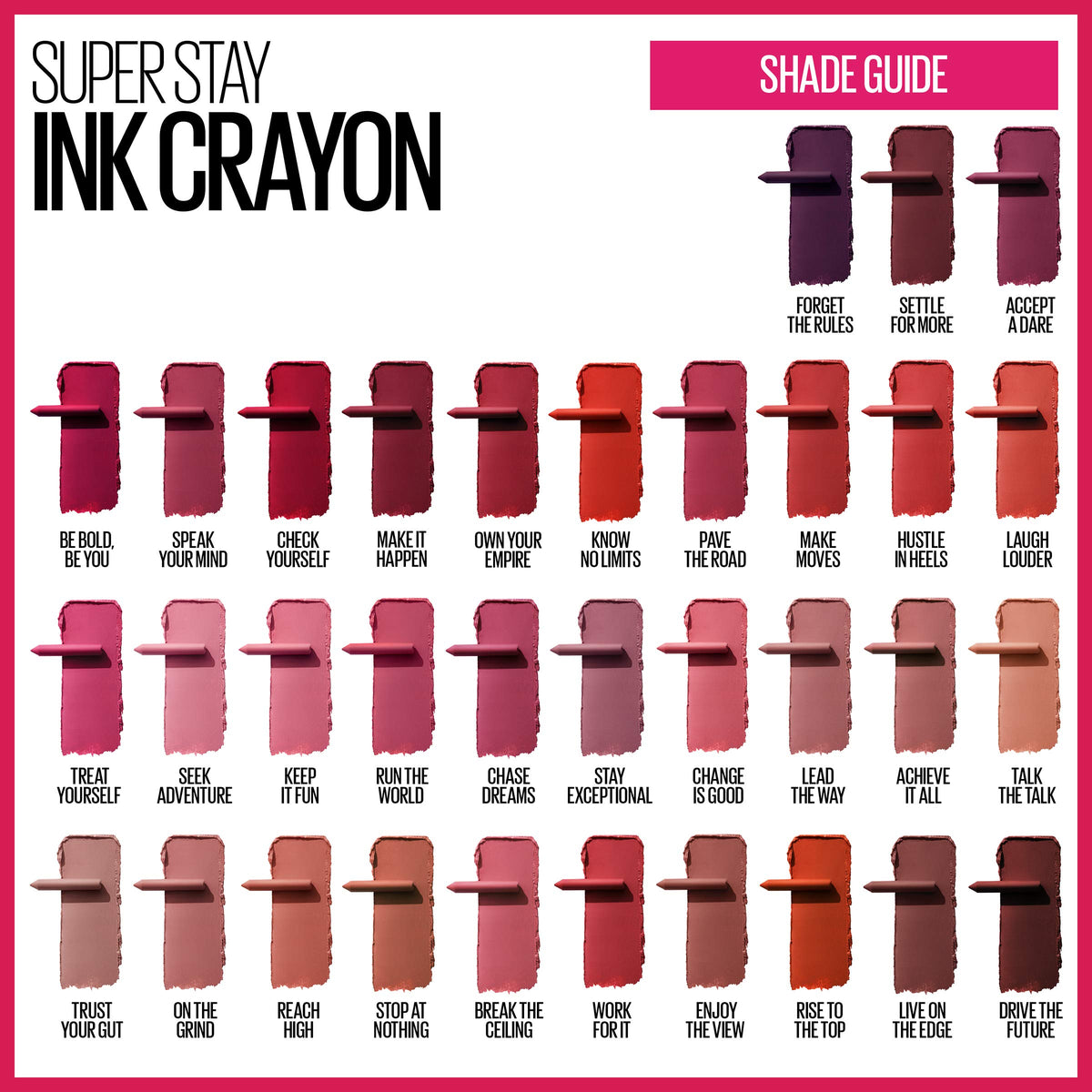 MAYBELLINE Crayon à Lèvres Mat sur un fond de maquillage