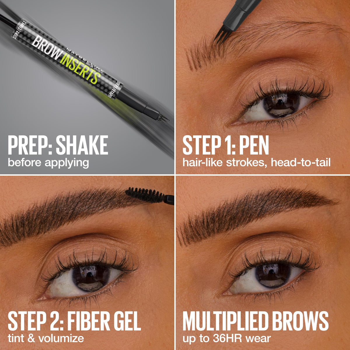 MAYBELLINE Crayon à Sourcils 2-en-1 application sur peau