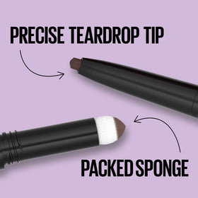 MAYBELLINE Crayon et Poudre à Sourcils sur un fond de maquillage