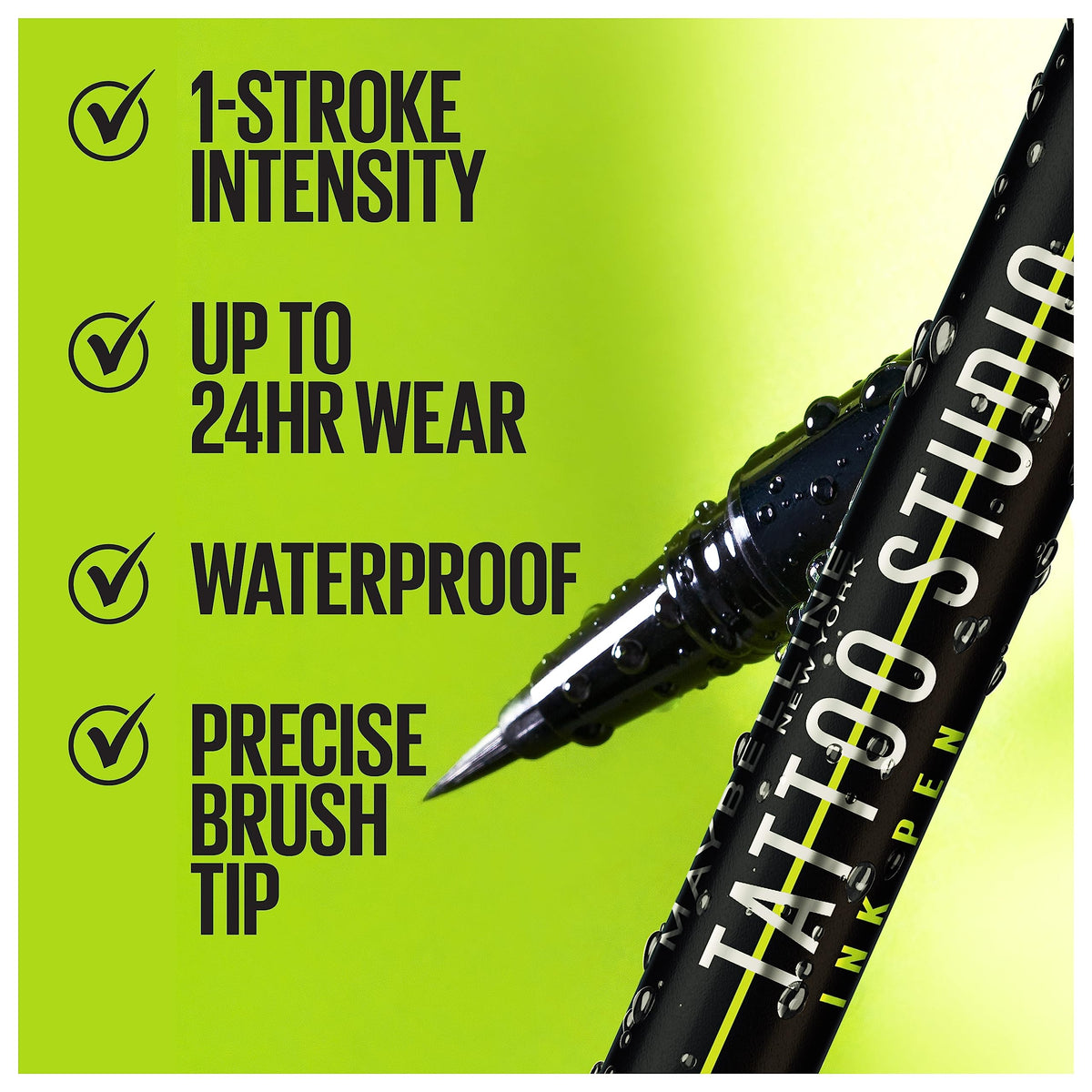 MAYBELLINE Eyeliner Tattoo Studio Ink Pen avec pinceau de précision
