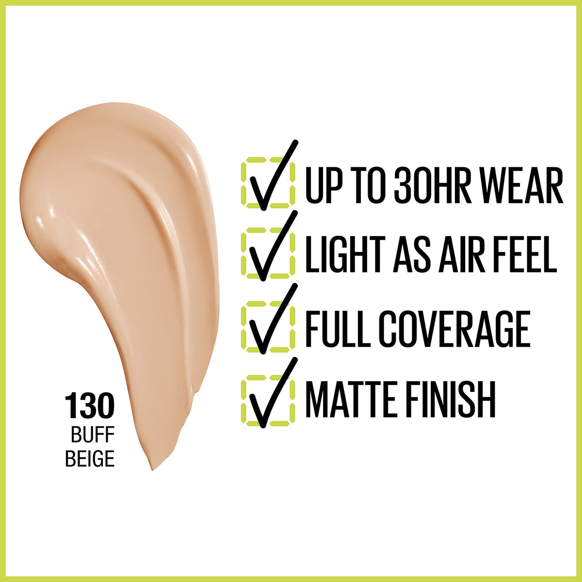 MAYBELLINE Fond de Teint Super Stay 30H Buff Beige en gros plan
