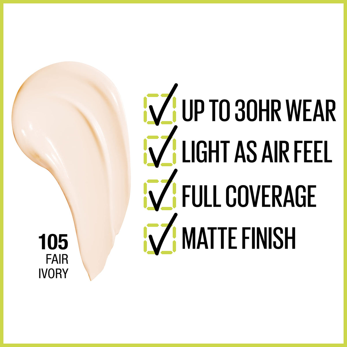 MAYBELLINE Fond de Teint Super Stay 30H en application sur la peau