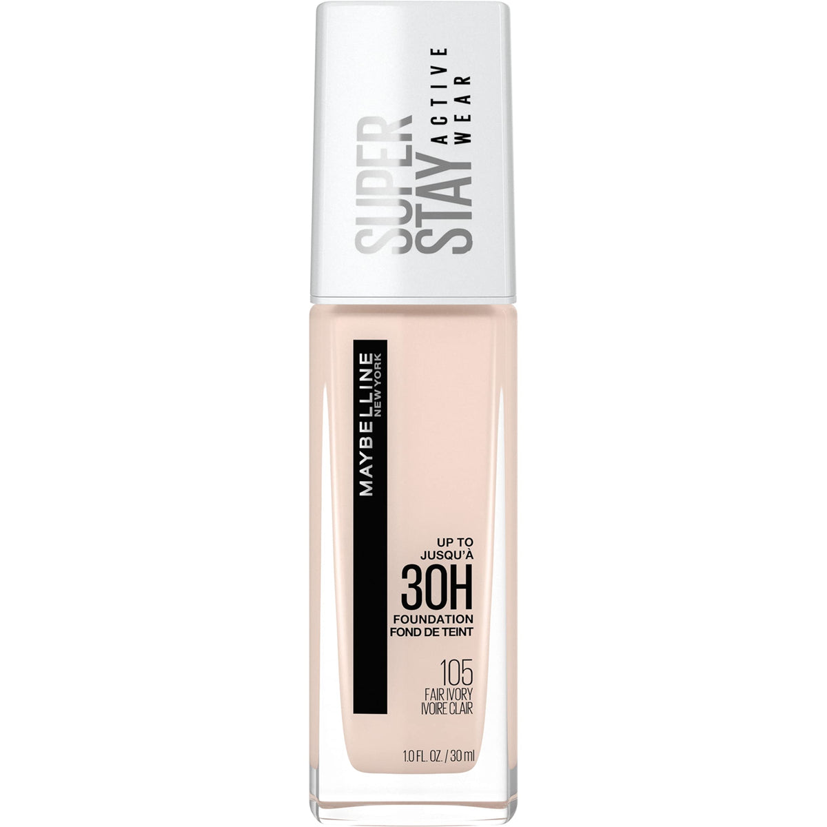 MAYBELLINE Fond de Teint Super Stay 30H vue avant avec bouchon noir
