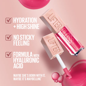 MAYBELLINE Lifter Gloss Crystal en gros plan montrant la texture