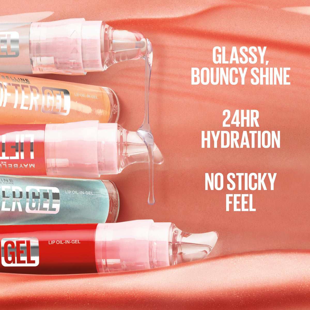 MAYBELLINE Lifter Oil-in-Gel Gloss à Lèvres Crystal Clear ouvert