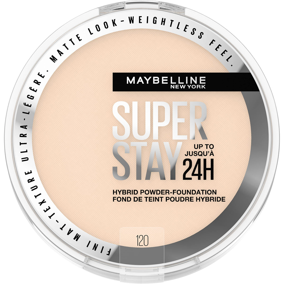 MAYBELLINE Poudre Fond de Teint Hybrid Super Stay 120 vue de face