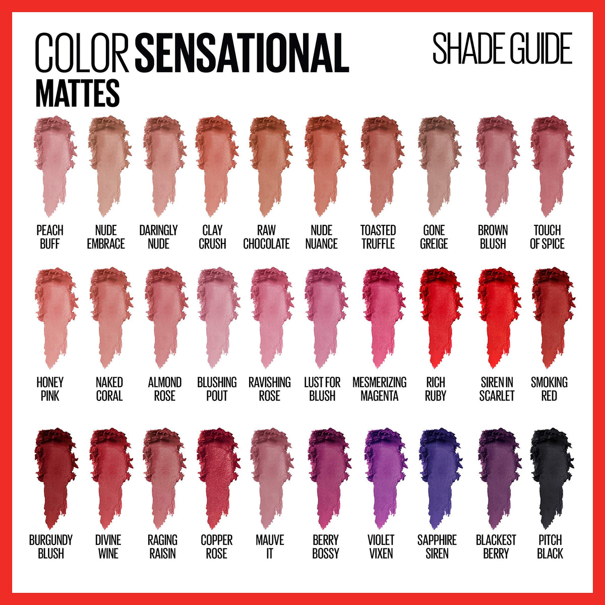 MAYBELLINE Rouge à Lèvres Color Sensational Mat 18g application sur les lèvres