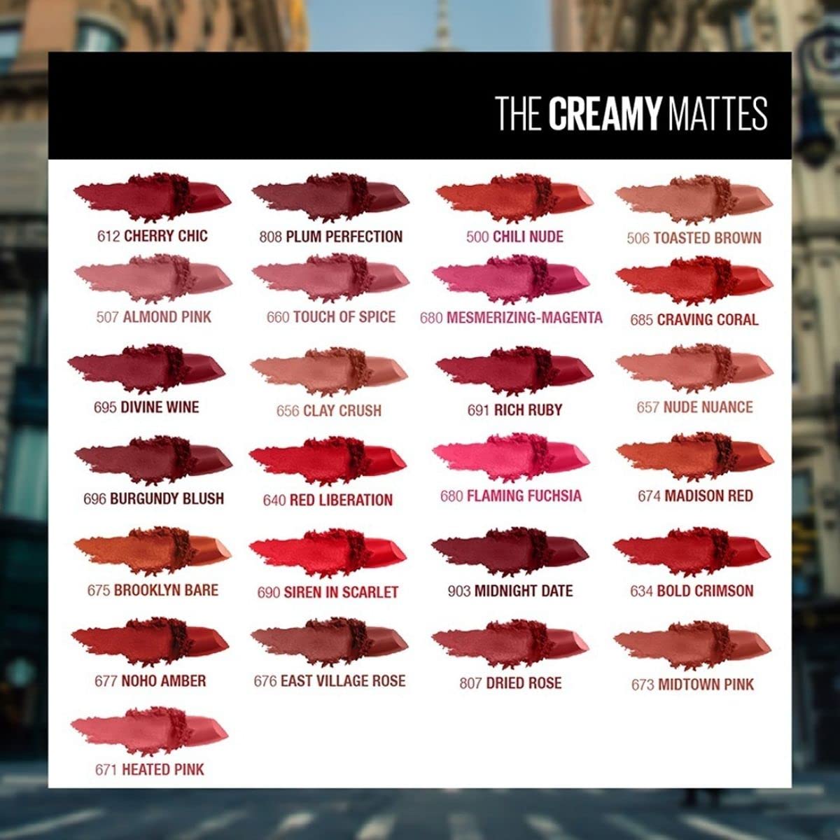 MAYBELLINE Rouge à Lèvres Color Sensational Mat 20g, teinte prune