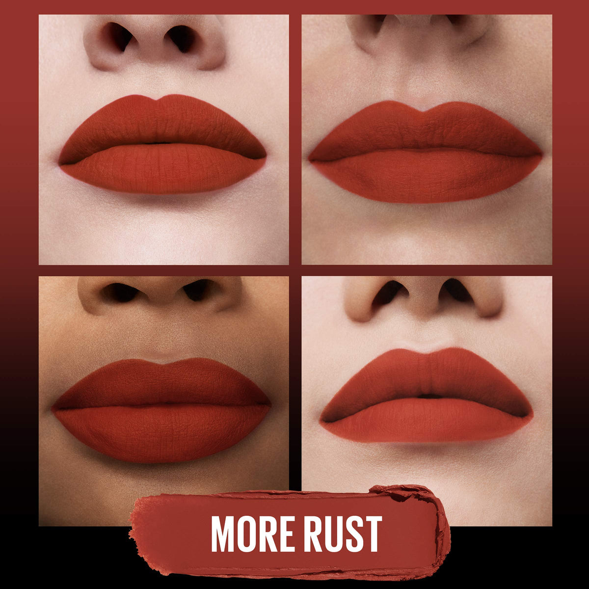 MAYBELLINE Rouge à Lèvres Ultimatte 9g couleur Rouge Acier texture sur lèvres