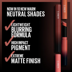 MAYBELLINE Rouge à Lèvres Ultimatte More Mocha texture sur les lèvres