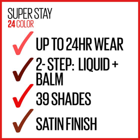 MAYBELLINE Super Stay 24 rouge à lèvres Endless Espresso application