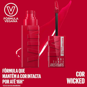 MAYBELLINE Super Stay Vinyl Ink Rouge à Lèvres 16H en lumière naturelle